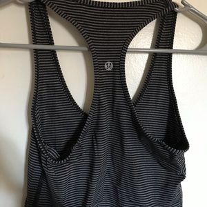 LULULEMON Black & Grey Striped Workout Tank